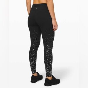 Rare Lululemon Wunder Under Speckle Shine Leggings Black Deep Coal Sz 6 28” 2019